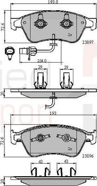 Comline ADB11740 - Bremžu uzliku kompl., Disku bremzes www.autospares.lv