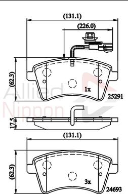 Comline ADB11707 - Bremžu uzliku kompl., Disku bremzes www.autospares.lv