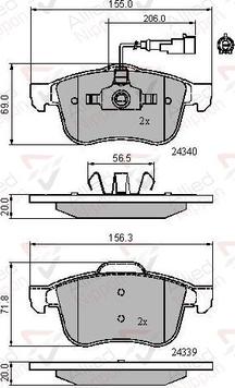 KRAFT AUTOMOTIVE 6006893 - Bremžu uzliku kompl., Disku bremzes www.autospares.lv