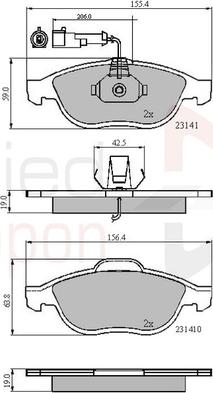 Comline ADB1856 - Bremžu uzliku kompl., Disku bremzes www.autospares.lv