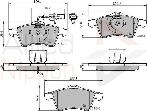 Comline ADB1852 - Bremžu uzliku kompl., Disku bremzes autospares.lv