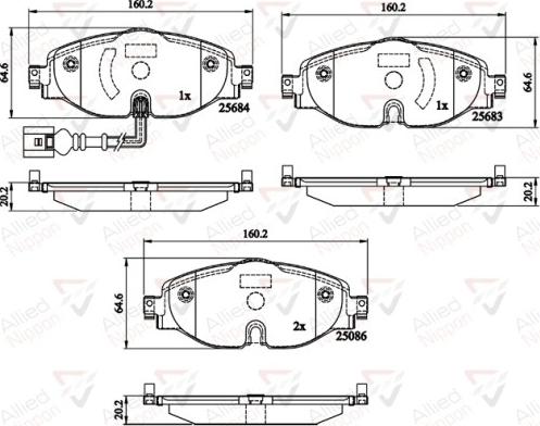 Comline ADB12158 - Bremžu uzliku kompl., Disku bremzes www.autospares.lv