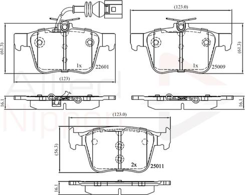 Comline ADB12157 - Тормозные колодки, дисковые, комплект www.autospares.lv