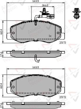 Comline ADB12108 - Bremžu uzliku kompl., Disku bremzes autospares.lv