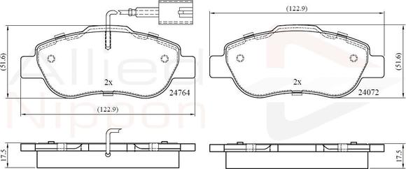 Comline ADB12392 - Bremžu uzliku kompl., Disku bremzes www.autospares.lv