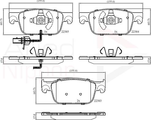 Comline ADB12352 - Bremžu uzliku kompl., Disku bremzes www.autospares.lv