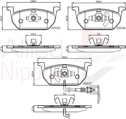 Comline ADB12224 - Тормозные колодки, дисковые, комплект www.autospares.lv