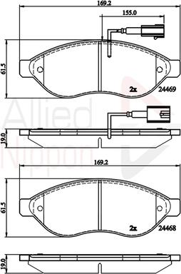 Comline ADB12227 - Bremžu uzliku kompl., Disku bremzes autospares.lv