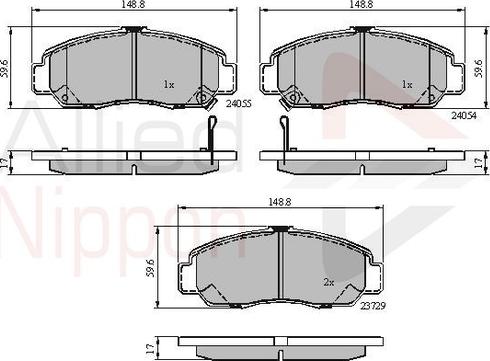 Comline ADB3949 - Bremžu uzliku kompl., Disku bremzes www.autospares.lv