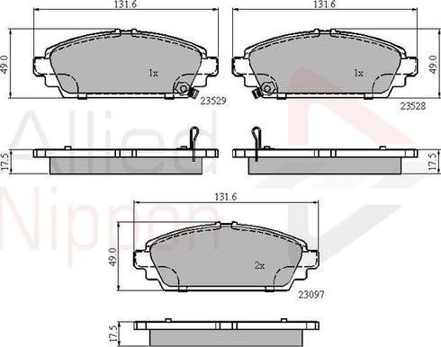 Comline ADB3943 - Bremžu uzliku kompl., Disku bremzes www.autospares.lv