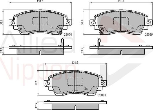 Comline ADB3908 - Тормозные колодки, дисковые, комплект www.autospares.lv