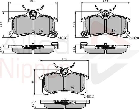 Comline ADB3903 - Brake Pad Set, disc brake www.autospares.lv