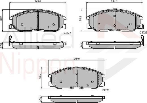 Comline ADB3902 - Тормозные колодки, дисковые, комплект www.autospares.lv