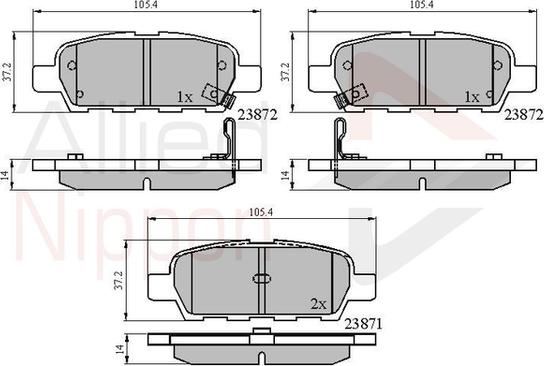 Comline ADB3912 - Bremžu uzliku kompl., Disku bremzes autospares.lv