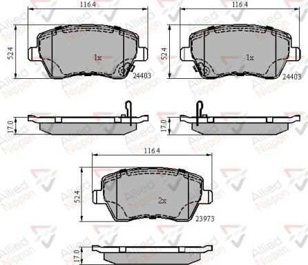 Comline ADB3984 - Тормозные колодки, дисковые, комплект www.autospares.lv