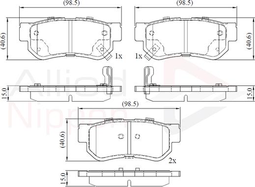 Comline ADB3935 - Brake Pad Set, disc brake www.autospares.lv