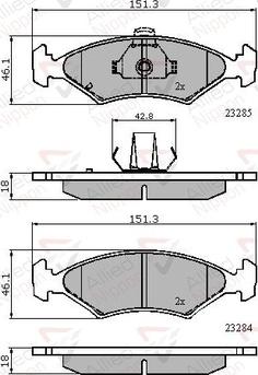 Comline ADB3444 - Bremžu uzliku kompl., Disku bremzes autospares.lv