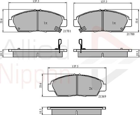 Comline ADB3446 - Brake Pad Set, disc brake www.autospares.lv