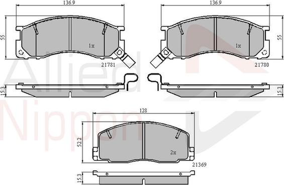 Comline ADB3441 - Тормозные колодки, дисковые, комплект www.autospares.lv