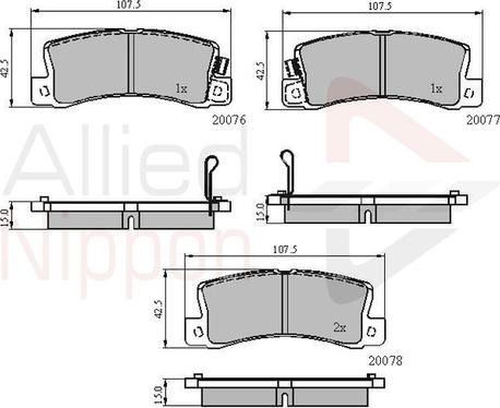 Comline ADB3458 - Тормозные колодки, дисковые, комплект www.autospares.lv