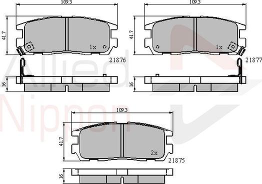 Comline ADB3461 - Тормозные колодки, дисковые, комплект www.autospares.lv