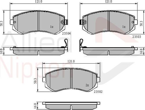 Comline ADB3484 - Bremžu uzliku kompl., Disku bremzes www.autospares.lv