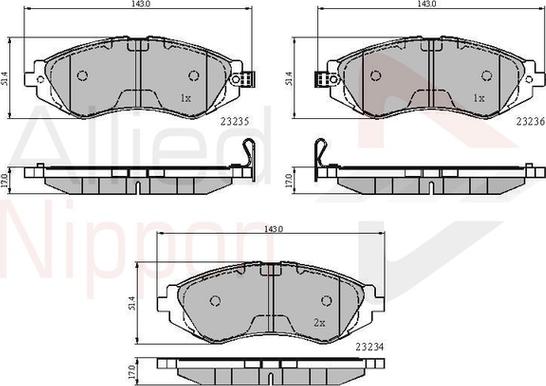 Comline ADB3435 - Тормозные колодки, дисковые, комплект www.autospares.lv