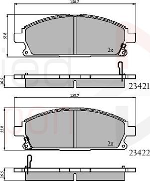 Comline ADB3591 - Тормозные колодки, дисковые, комплект www.autospares.lv