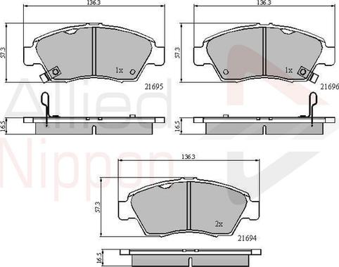 Comline ADB3555 - Bremžu uzliku kompl., Disku bremzes www.autospares.lv