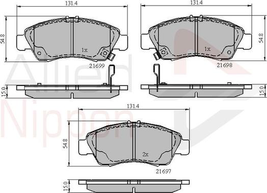 Comline ADB3556 - Bremžu uzliku kompl., Disku bremzes www.autospares.lv