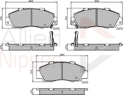 Comline ADB3551 - Brake Pad Set, disc brake www.autospares.lv