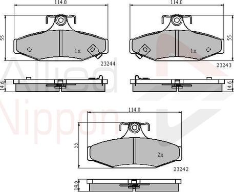 Comline ADB3586 - Тормозные колодки, дисковые, комплект www.autospares.lv