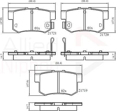 Comline ADB36049 - Brake Pad Set, disc brake www.autospares.lv