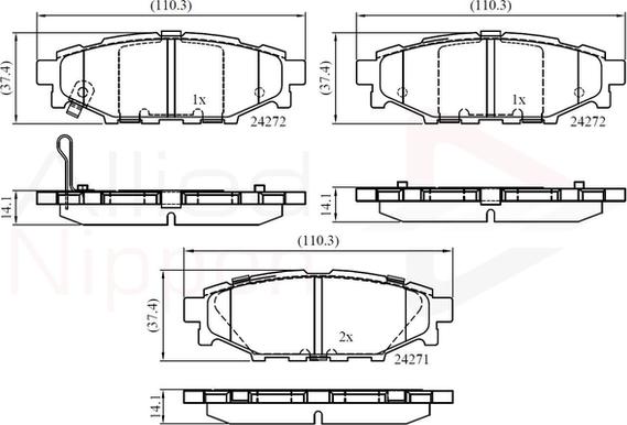 Comline ADB36052 - Brake Pad Set, disc brake www.autospares.lv