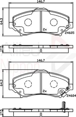 Comline ADB36066 - Bremžu uzliku kompl., Disku bremzes www.autospares.lv