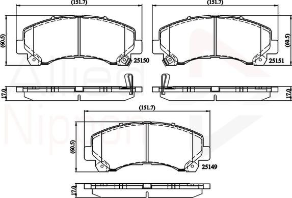 Comline ADB36006 - Bremžu uzliku kompl., Disku bremzes www.autospares.lv