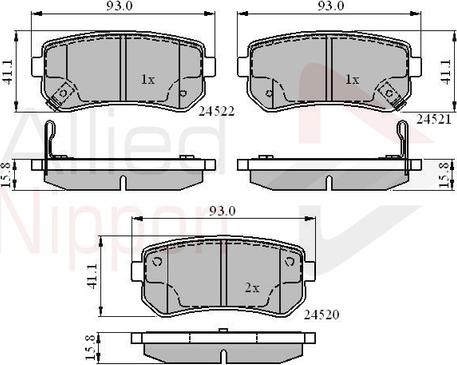 Comline ADB31543 - Bremžu uzliku kompl., Disku bremzes www.autospares.lv