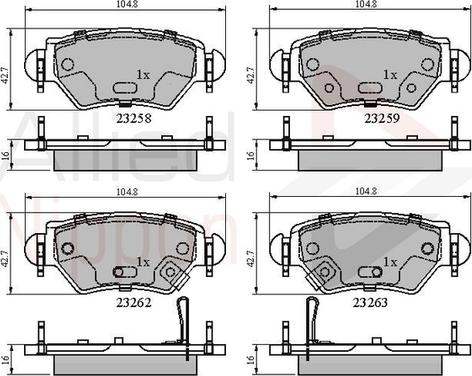 Comline ADB31504 - Bremžu uzliku kompl., Disku bremzes autospares.lv