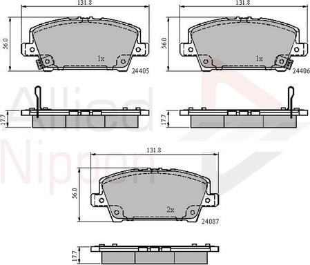 Comline ADB31586 - Тормозные колодки, дисковые, комплект www.autospares.lv