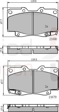 Comline ADB31574 - Тормозные колодки, дисковые, комплект www.autospares.lv