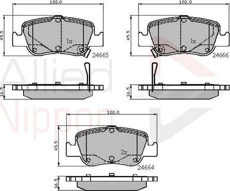 Comline ADB31572 - Тормозные колодки, дисковые, комплект www.autospares.lv