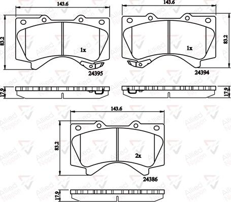 Comline ADB31661 - Bremžu uzliku kompl., Disku bremzes www.autospares.lv