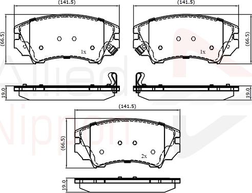 Comline ADB31680 - Bremžu uzliku kompl., Disku bremzes www.autospares.lv