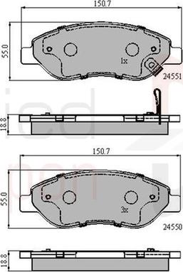 Comline ADB31638 - Bremžu uzliku kompl., Disku bremzes www.autospares.lv