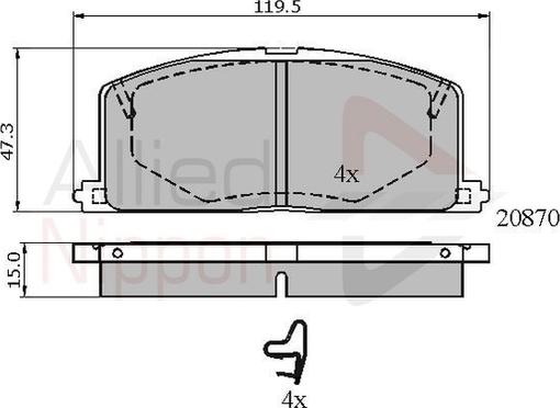 Comline ADB3163 - Тормозные колодки, дисковые, комплект www.autospares.lv