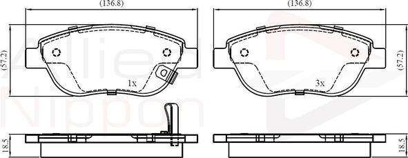 Comline ADB31038 - Тормозные колодки, дисковые, комплект www.autospares.lv