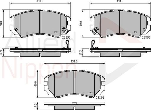 Comline ADB31196 - Bremžu uzliku kompl., Disku bremzes www.autospares.lv