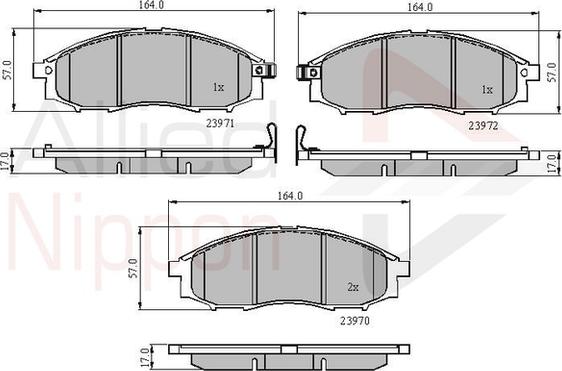 Comline ADB31193 - Bremžu uzliku kompl., Disku bremzes www.autospares.lv