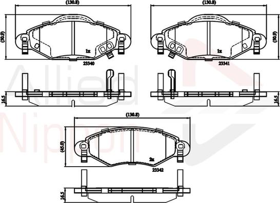 Comline ADB31152 - Bremžu uzliku kompl., Disku bremzes www.autospares.lv