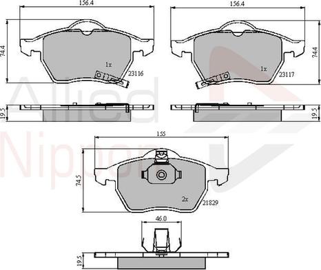 Comline ADB31167 - Brake Pad Set, disc brake www.autospares.lv